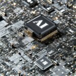 Computer chip with the letter A