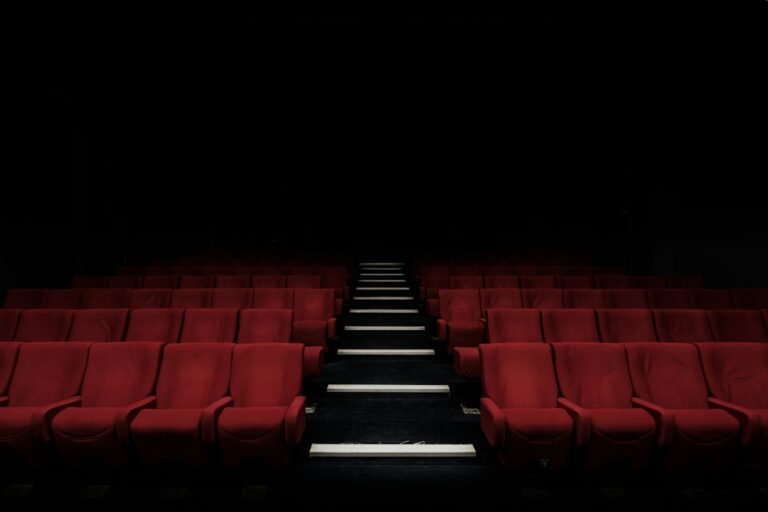 Red cinema seat in a theatre