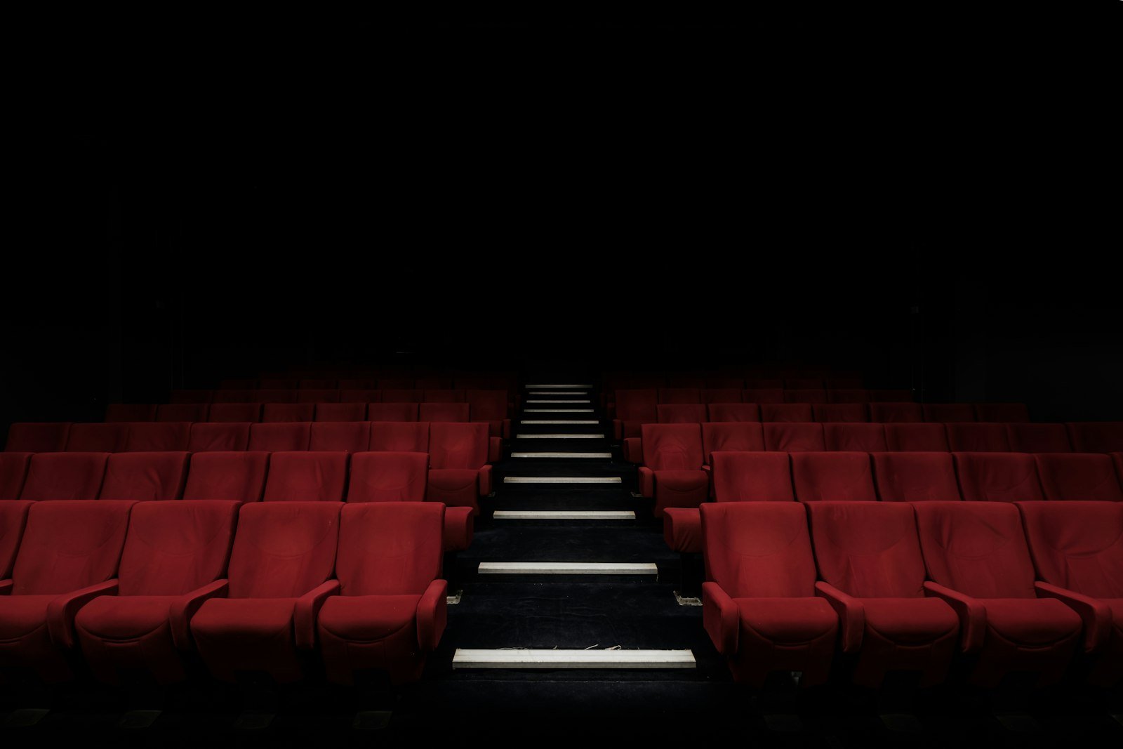 Red cinema seat in a theatre