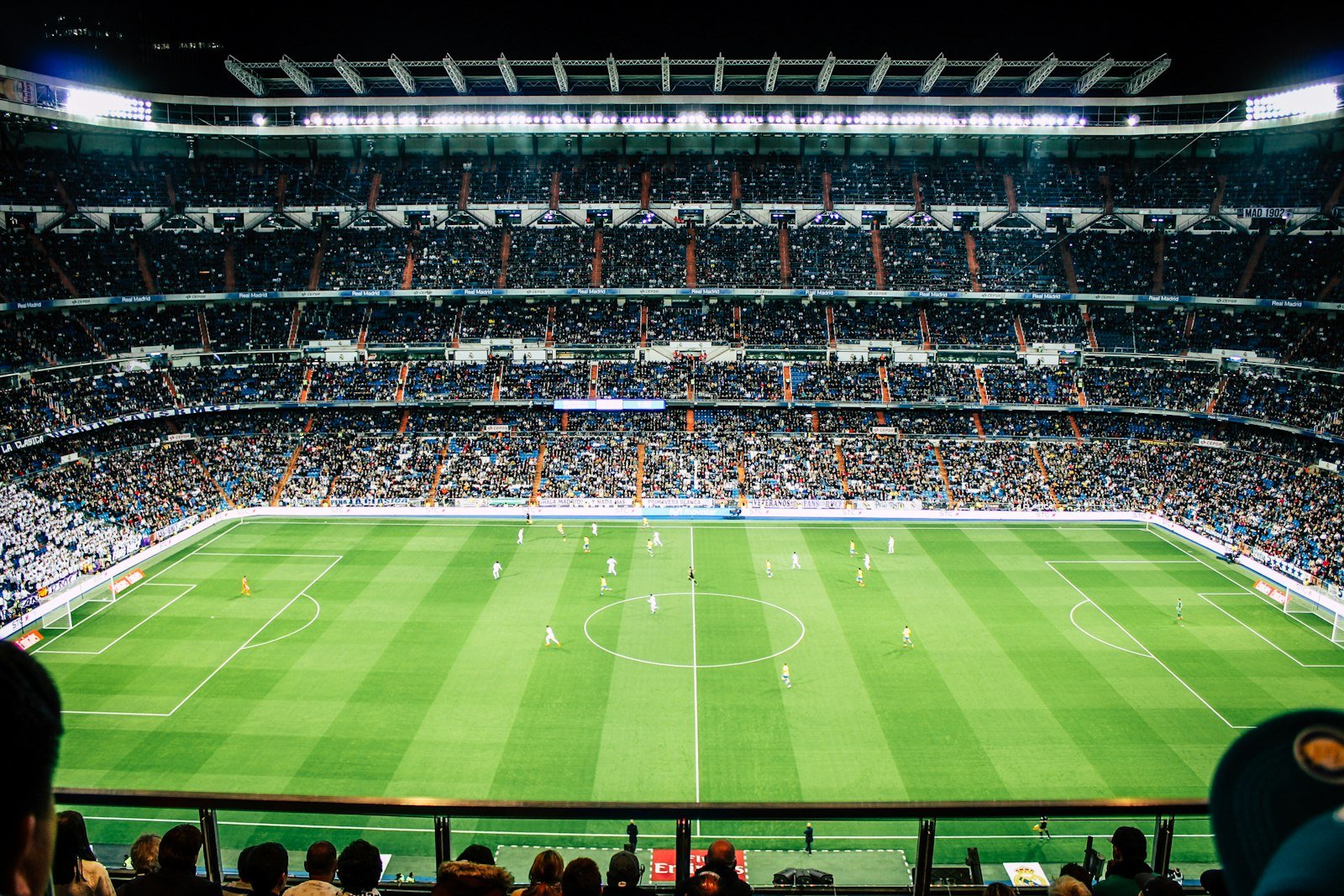 Football pitch inside a stadium