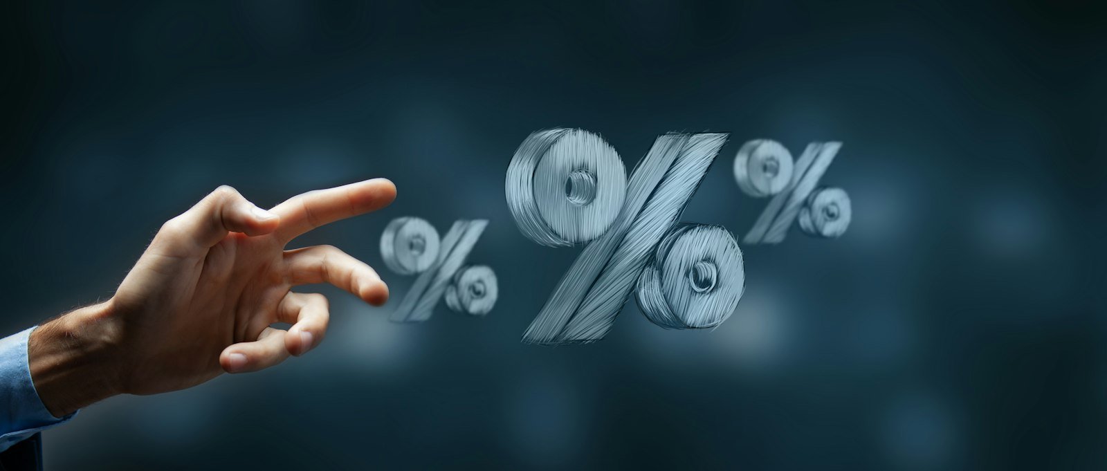 Percentage symbols representing interest rates