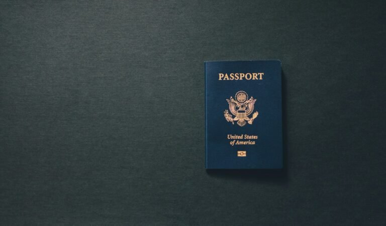 Passport book on a table